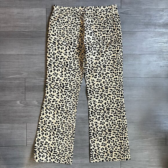 See By Chloe Leopard Print Jeans Wide Flare Leg Animal Print Size 30 - Picture 2 of 4